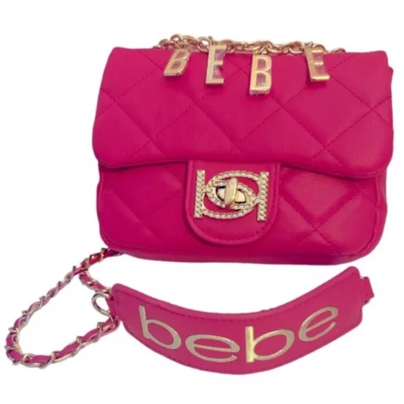 NWT Bebe Wyatt Faux Leather Small Embellished Shoulder Handbag BHFO 7834 - Picture 2 of 6